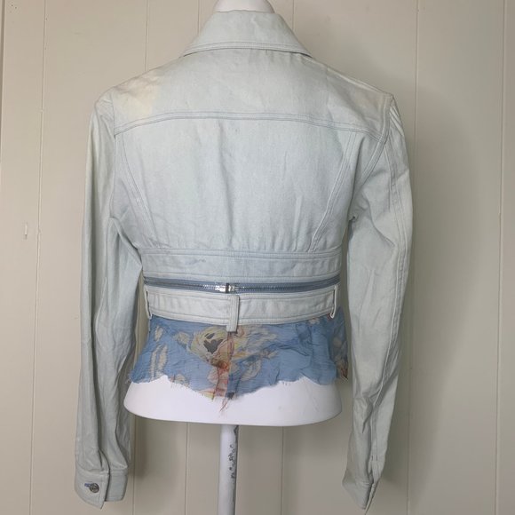 Christian Dior Light Blue Denim Jacket w/ Floral - Picture 2 of 8